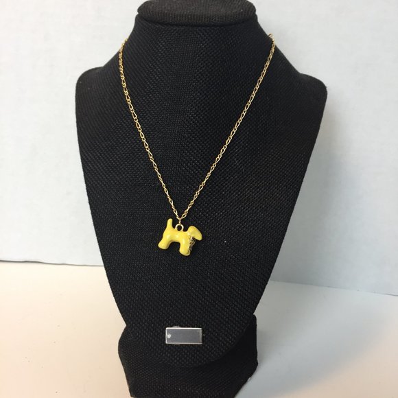 ๐ถ๐๐ถJ.CREW Yellow Dog w/Bow Long Necklace ๐ถ๐๐ถ - Picture 2 of 7